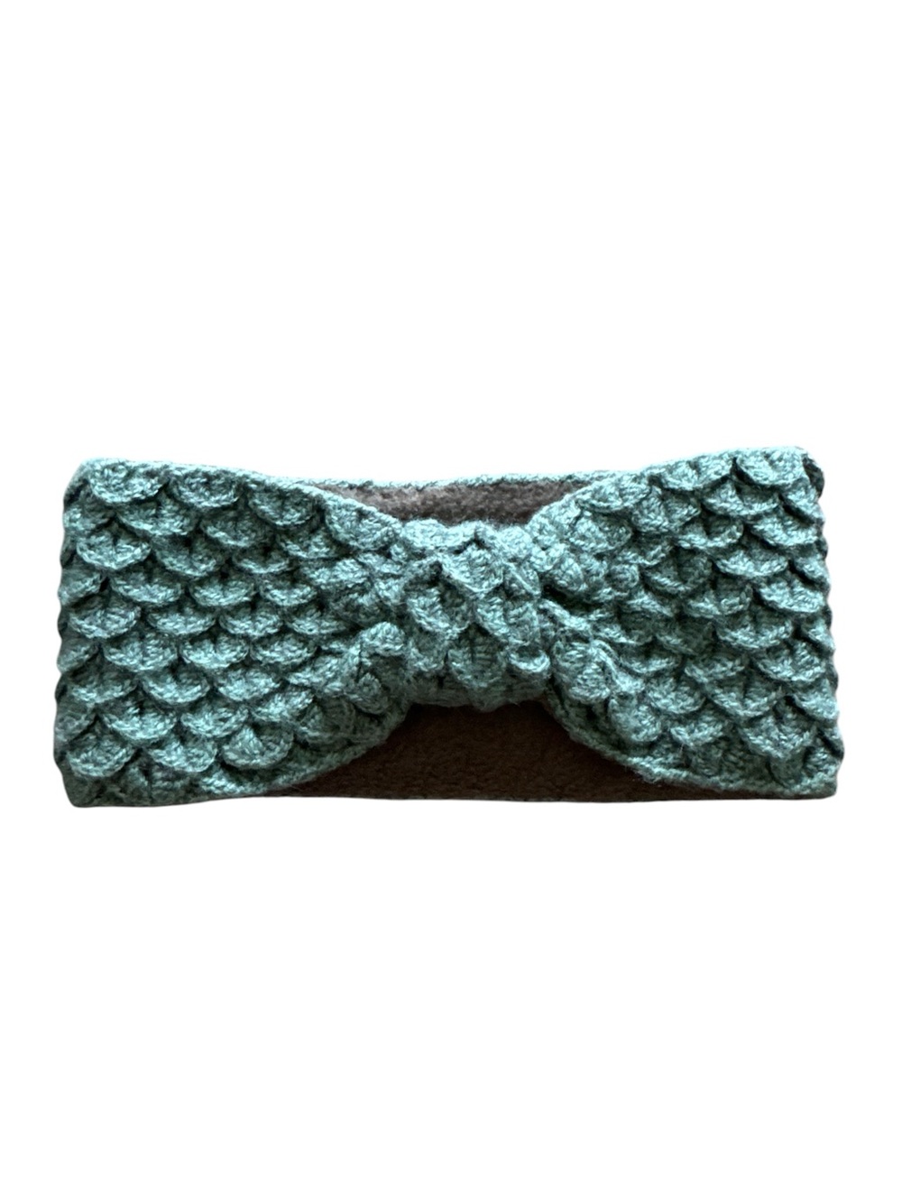 Andes Gift Crochet Mermaid Scale Knotted Head Band Ear Warmer Green One Size